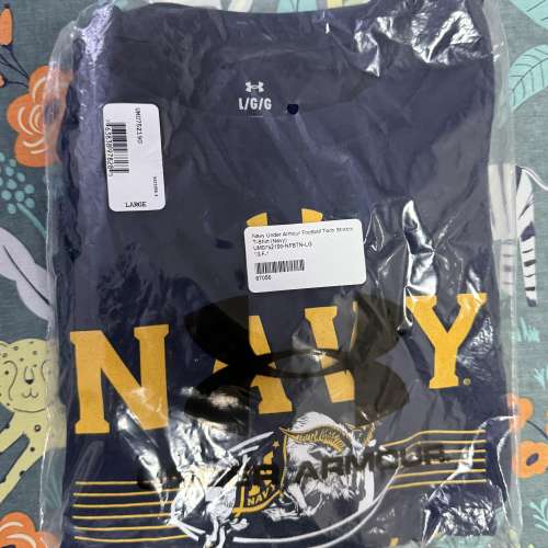100%New 全新 Under Armour Navy Football Tee size L