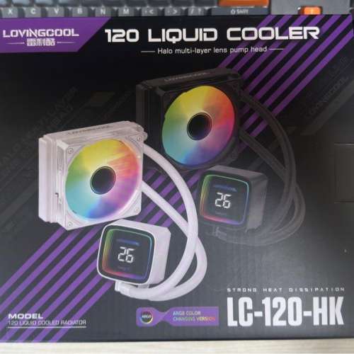 Lovingcool雷利酷白色LC-120-HK電腦水冷散熱器(溫度顯示冷頭)