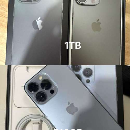 iPhone 13pro 512gb,電池90，$3100，iphone 13pro 1TB, 電池83，$3500