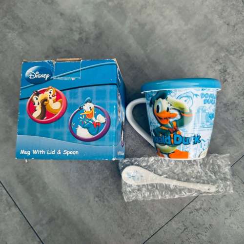迪士尼唐老鴨水杯 Disney Donald Duck Mug With Lid & Spoon