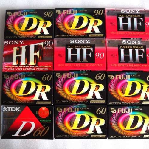 十二盒全新盒帶,CASSETTE TAPE,卡式帶,SONY , FUJI ,TDK ,60分鐘/90分鐘