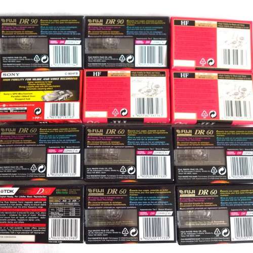 十二盒全新盒帶,CASSETTE TAPE,卡式帶,SONY , FUJI ,TDK ,60分鐘/90分鐘