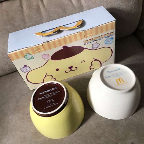 🥣 CINNAMOROLL & POMPOMPURIN Ceramic Bowl 2pc McDonald SANRIO 🍔 NEW 全新 陶...