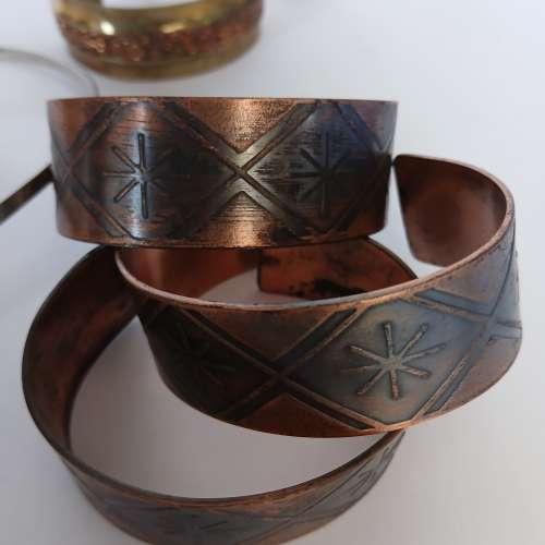 清貨價出售 一手八件铜手鈪/頸圈如照片，8件「共售300元。no.D10.1.26