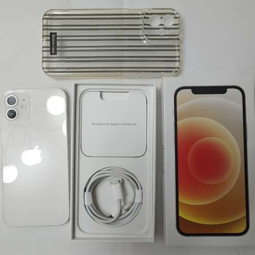 Ios 18.6.2香港行貨白色iphone 12 128gb 雙卡雙待 dual sim, worldwide, 全套有盒usb