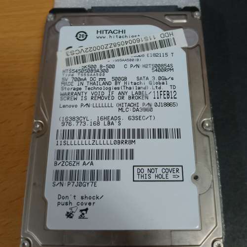 HGST HTS545050B9A300 500GB SATA 2.5" Notebook Hard Drive (全正常)