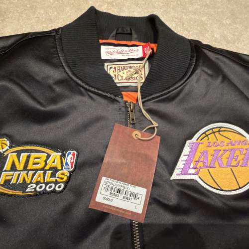全新M&N Saint Bomber Jacket Lakers Black