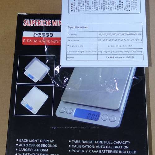 迷你數字磅 Mini Digital Platform Scale 3000g x 0.1g