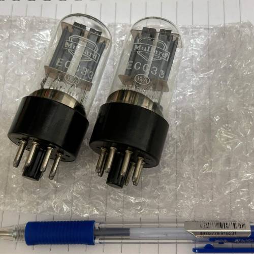 二手約90%新英國Mullard ecc33直接代用代替6sn7/6n8p （$1998 －對二支不散賣)