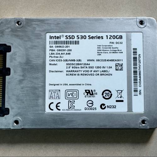 intel SSD 530 Series 120GB
