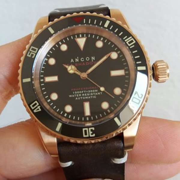 ANCON Sea Shadow II 300m Diver, Rose Gold in Mint Conditions