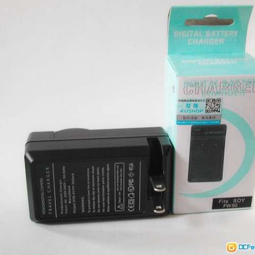 全新SONY索尼NEX-5N 5C NEX-7 NEX-F3 C3 A37 A55 NP-FW50電池用副廠兩腳旅行充電器
