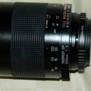Tamron SP 500mm f8 Reflex lens Canon mount