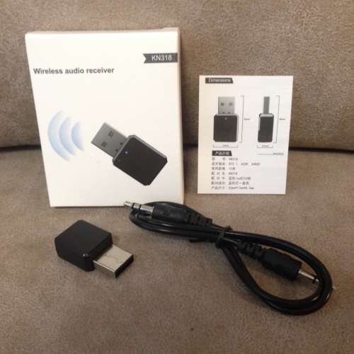 Bluetooth Music Receiver 3.5mm BT V 5.1 for Home Vehicle NEW 全新藍牙音樂接收...