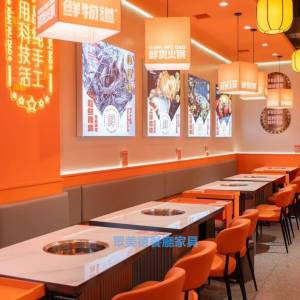 冬季火鍋店餐桌椅，訂造餐廳火鍋枱，打邊爐桌子，雲石桌子，卡位梳化訂造