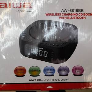 Aiwa AW-8819BB CD FM Boom Box W/Wireless Charging Function
