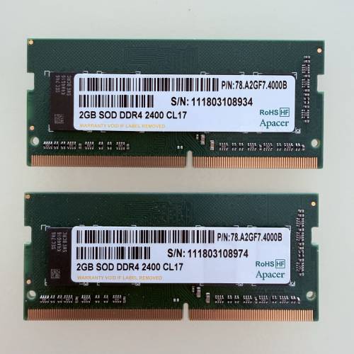 Apacer 2GB SODIMM DDR4-2400 CL17 x 2