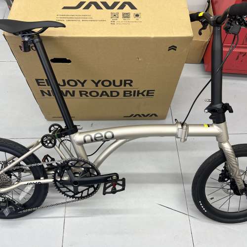 電變12速 消光鈦色) 2025最新款JAVA NEO 電變12速 升級碟剎349鋁合金折叠車（三折叠...