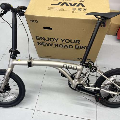 電變12速 消光鈦色) 2025最新款JAVA NEO 電變12速 升級碟剎349鋁合金折叠車（三折叠...
