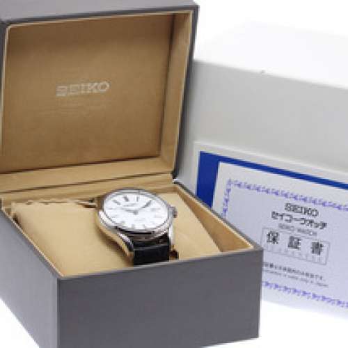 SEIKO精工 Pressage/SARX049-6R15,琺瑯面自勳曰曆手表,本身表帶連蝴蝶扣分加多一條...