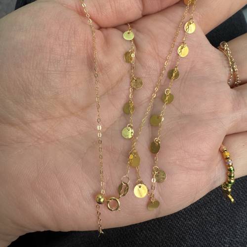 18k金圓片千爆滿天星頸鏈