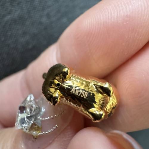 18k金立體肥貓吊墜