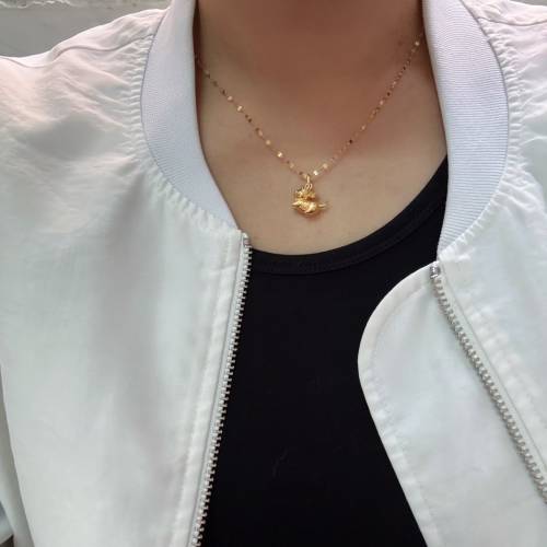 18k金立體肥貓吊墜