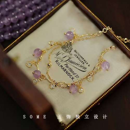 925纯银和田玉双层手链女款