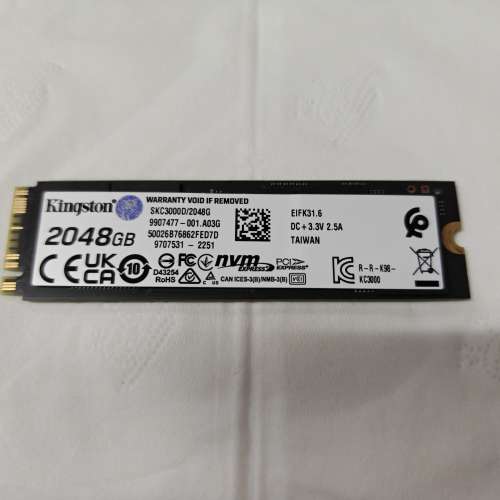 Kingston KC3000 PCIe 4.0 NVMe M.2 SSD 2TB