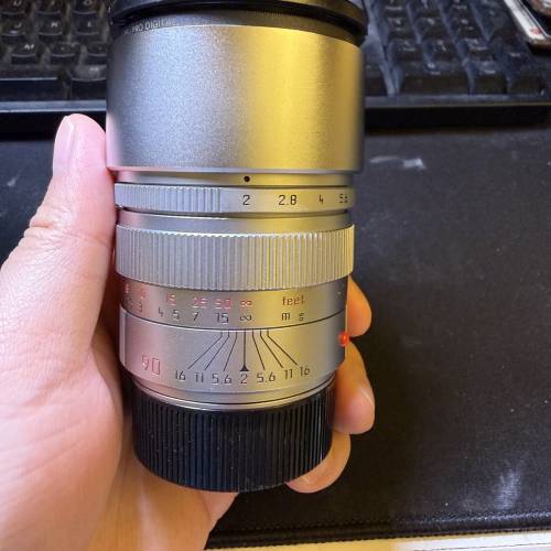 Leica Summicron 90 2 Pre A E55 鏡頭 銀色純銅 後期Leica標方字版本
