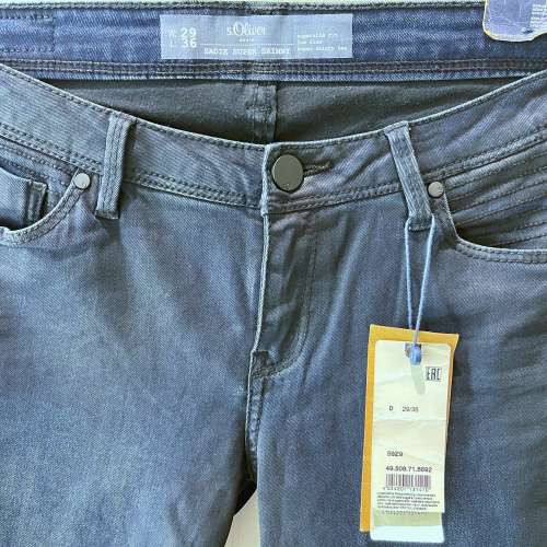 100%全新 歐陸潮牌 S.Oliver Biker Jeans 男裝修身牛仔褲 深藍色 S碼 Smart Casual