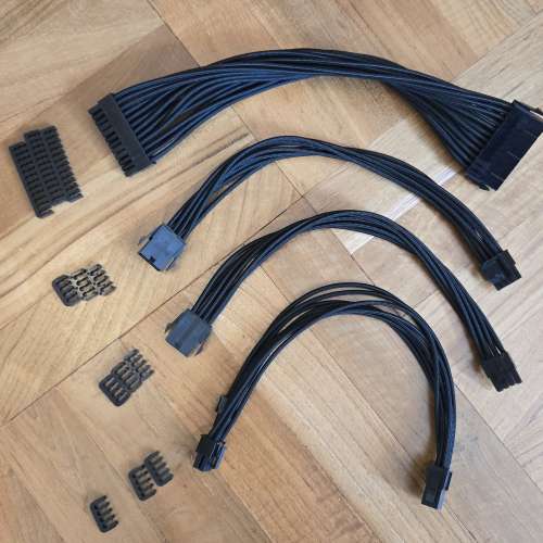 PSU Extension Sleeved Braided PC Power Cables with combs