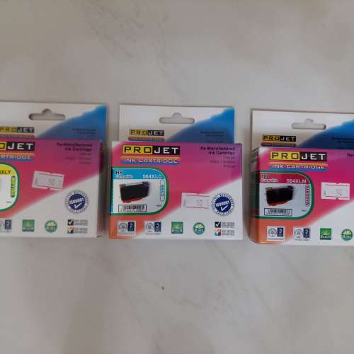 PRO JET HP 564XL 代用墨盒 (紅黃藍三色) 共 3 盒