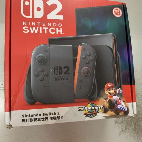 99%New Nintendo Switch 2 Gray Bundle with Mario Kart World, 保到25-8-2026