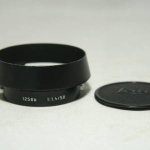 Leica 12586 Hood + Hood cap + thin E43 UV filter for Summilux 50mm f1.4 E43 43mm