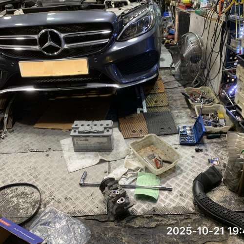 更換 Benz平治  冷氣泵