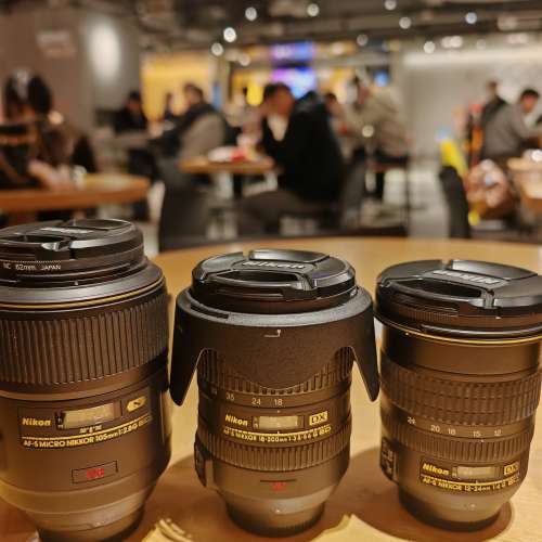 行貨有盒Nikon AF-S 鏡頭 (9成新除17-55), 請出價，全套買再平