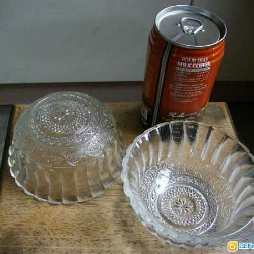 英國式古典靚花紋玻璃碗