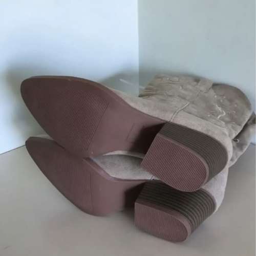 筒靴鞋 boot 黑色/啡灰