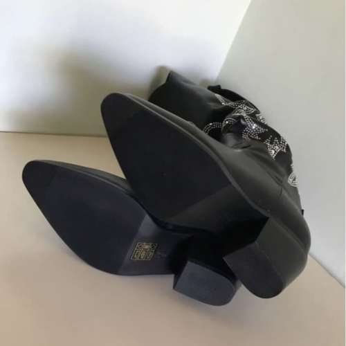 筒靴鞋 boot 黑色/啡灰