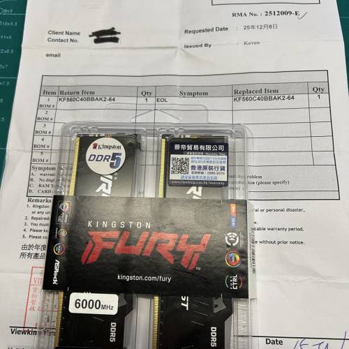 全新,有單,終保Kingston Fury Beast RGB DDR5 6000 64GB Kit (2x32GB) (KF560C40BB...