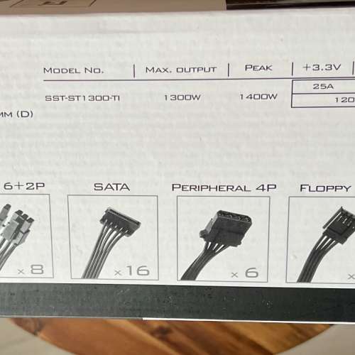 SilverStone 1300W full modular 全模組化電源供應器 80PLUS Titanium ST1300-Ti