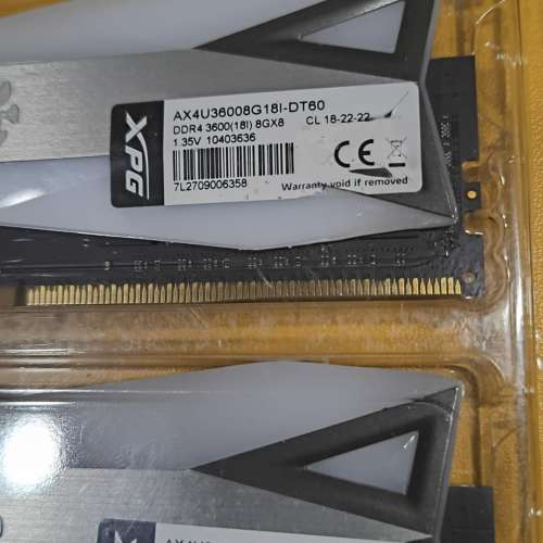 Adata XPG Spectrix D60G 16GB (8GBX2) DDR4 RGB Desktop Memory, 3600 MHz