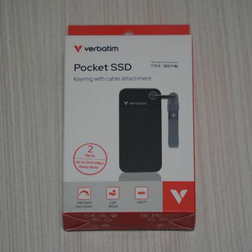 【全新未開｜有保養】Verbatim USB 3.2 Gen2 USB-C Pocket SSD 2TB (附匙扣式USB-C ...