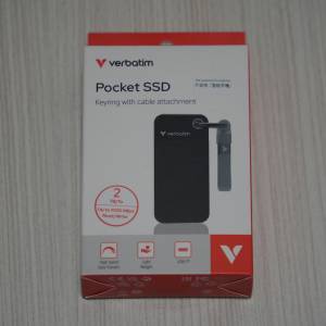 【全新未開｜有保養】Verbatim USB 3.2 Gen2 USB-C Pocket SSD 2TB (附匙扣式USB-C ...