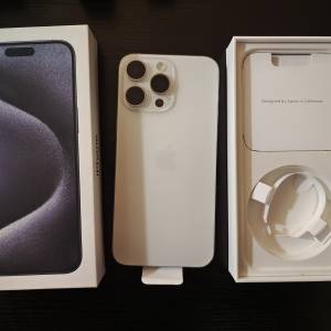 極新,香港行貨,白色iphone 15 pro max 512gb openline 5G