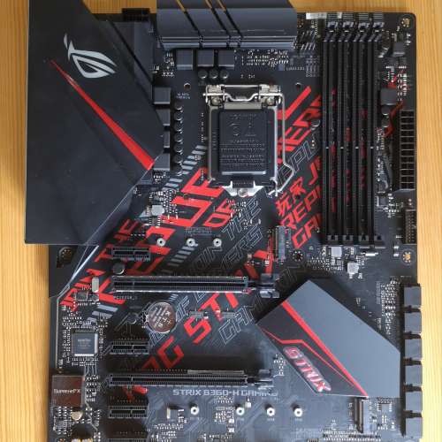 (新淨) ASUS STRIX B360-H GAMING底板連背板 (運作正常 已更新BIOS)