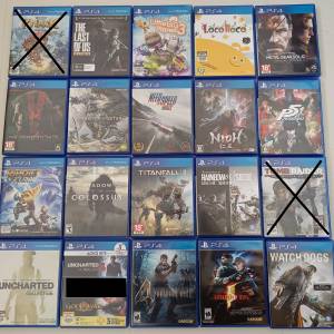 Playstation PS4每個game$70,PS3 $40,碟無花,圖裏交叉代表巳賣出