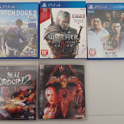 Playstation PS4每個game$70,PS3 $40,碟無花,圖裏交叉代表巳賣出