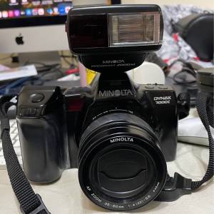 Minolta 7000i with 35-80mm and original flash